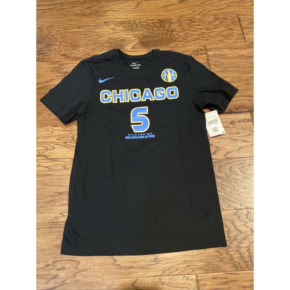 NWOT Chicago Sky Angel Reese #5 Nike T-shirt WNBA Womens Small Black Basketball